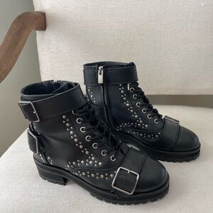 The Kooples Combat Leather Boots